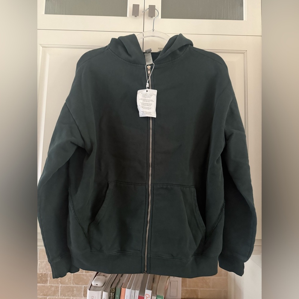 NWT Kasics Spirulina Zip Up Hoodie 100% Cotton